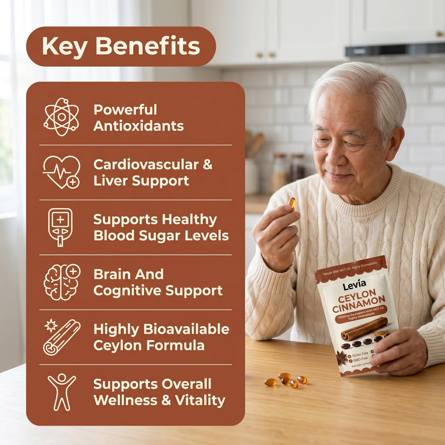 Ceylon Cinnamon 7200mg Equivalent with MCT Oil