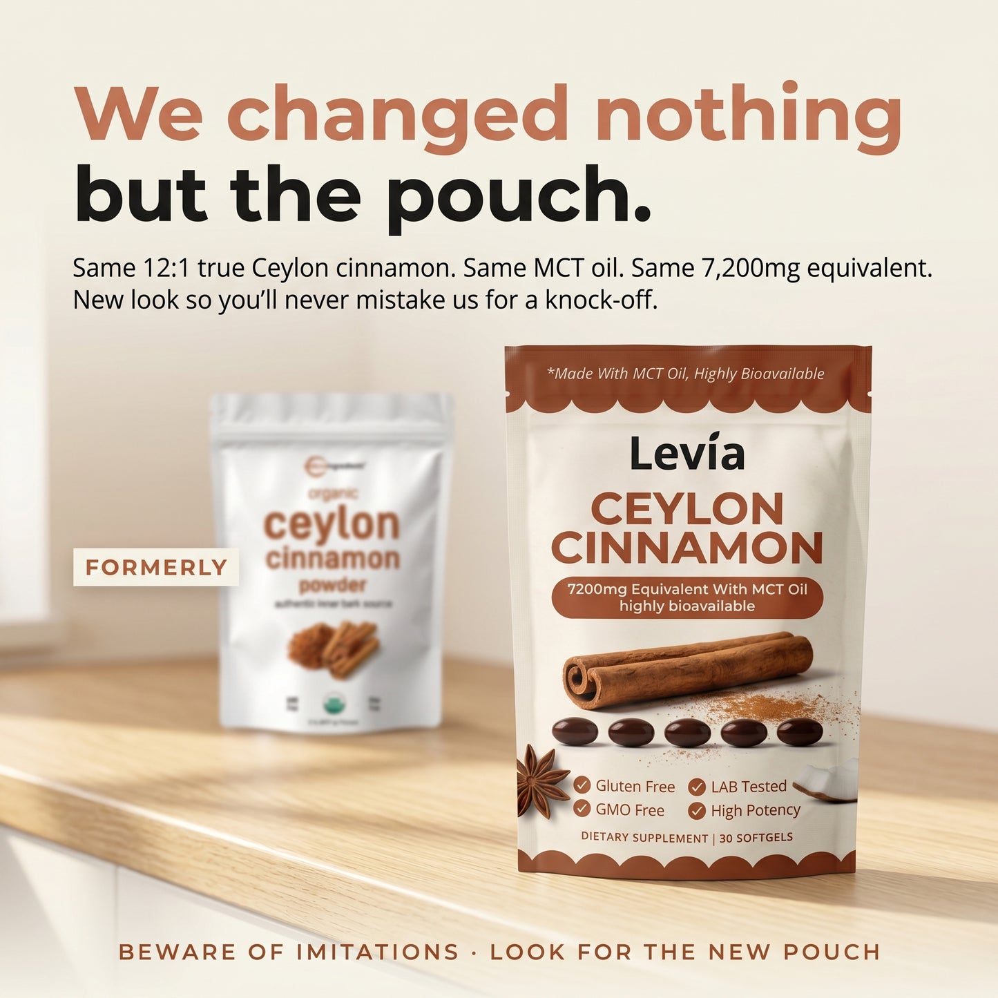 Ceylon Cinnamon 7200mg Equivalent with MCT Oil